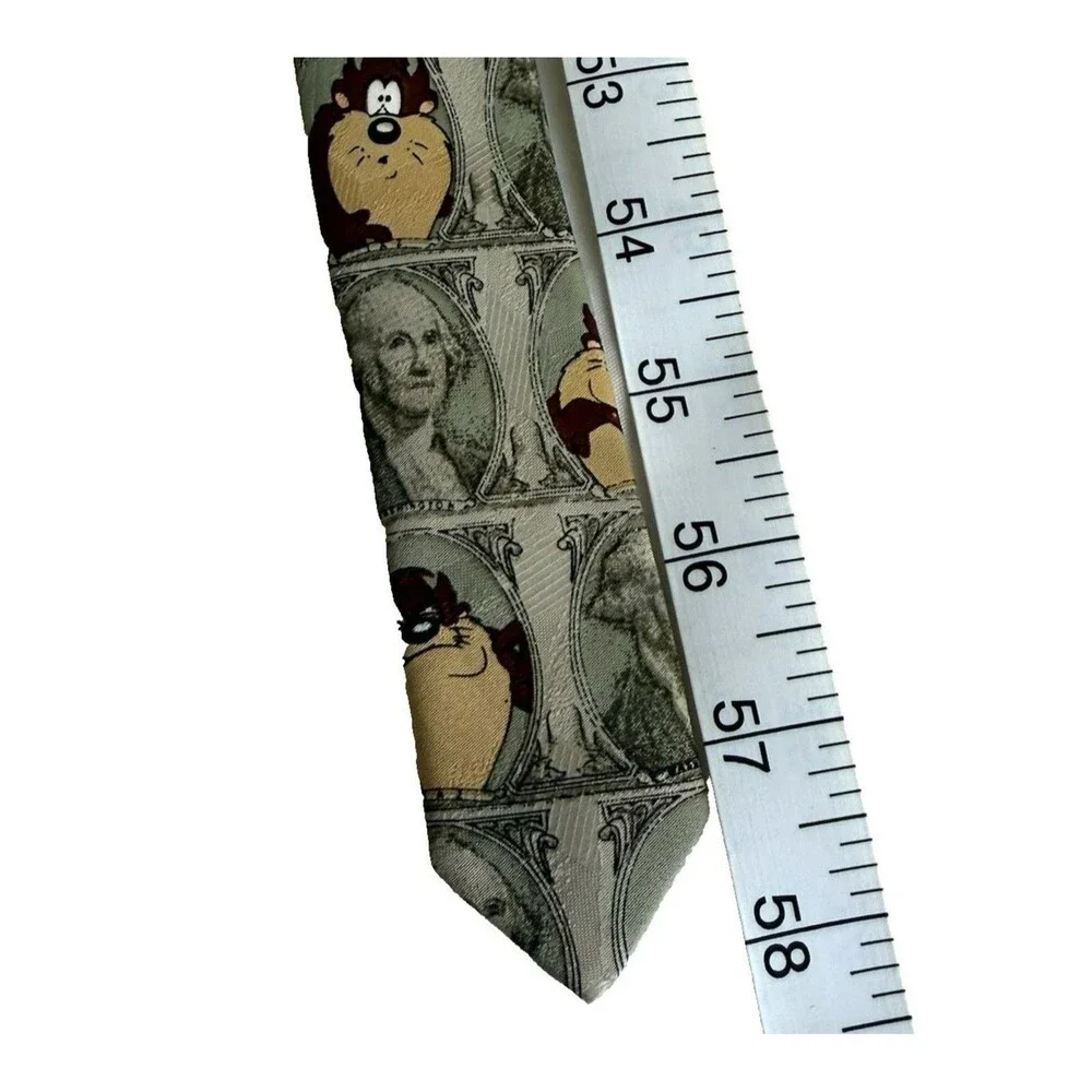Tasmanian Devil Neck Tie Vintage Looney Tunes Mania Money Tazz George Washington
